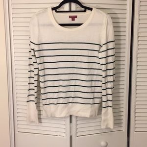 Cream and dark green striped sweater